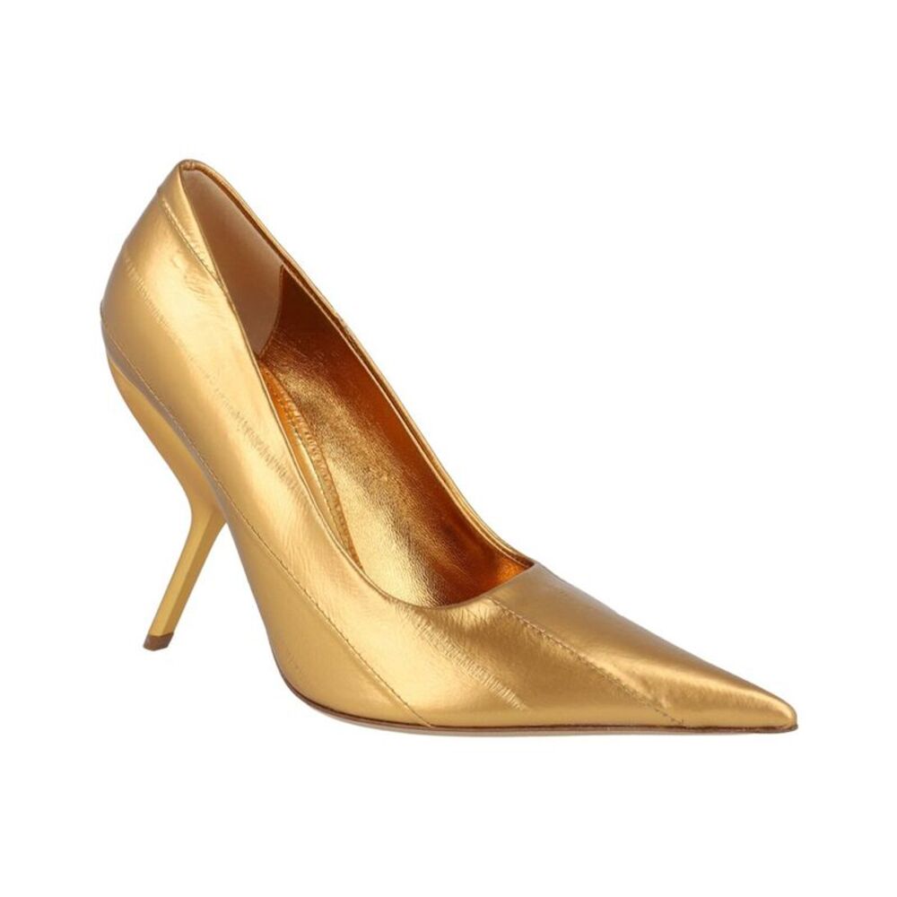 Ferragamo Eva X5 Metallic Leather Pump, Yellow